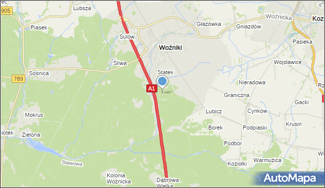 mapa Gajówka Sławek, Gajówka Sławek na mapie Targeo